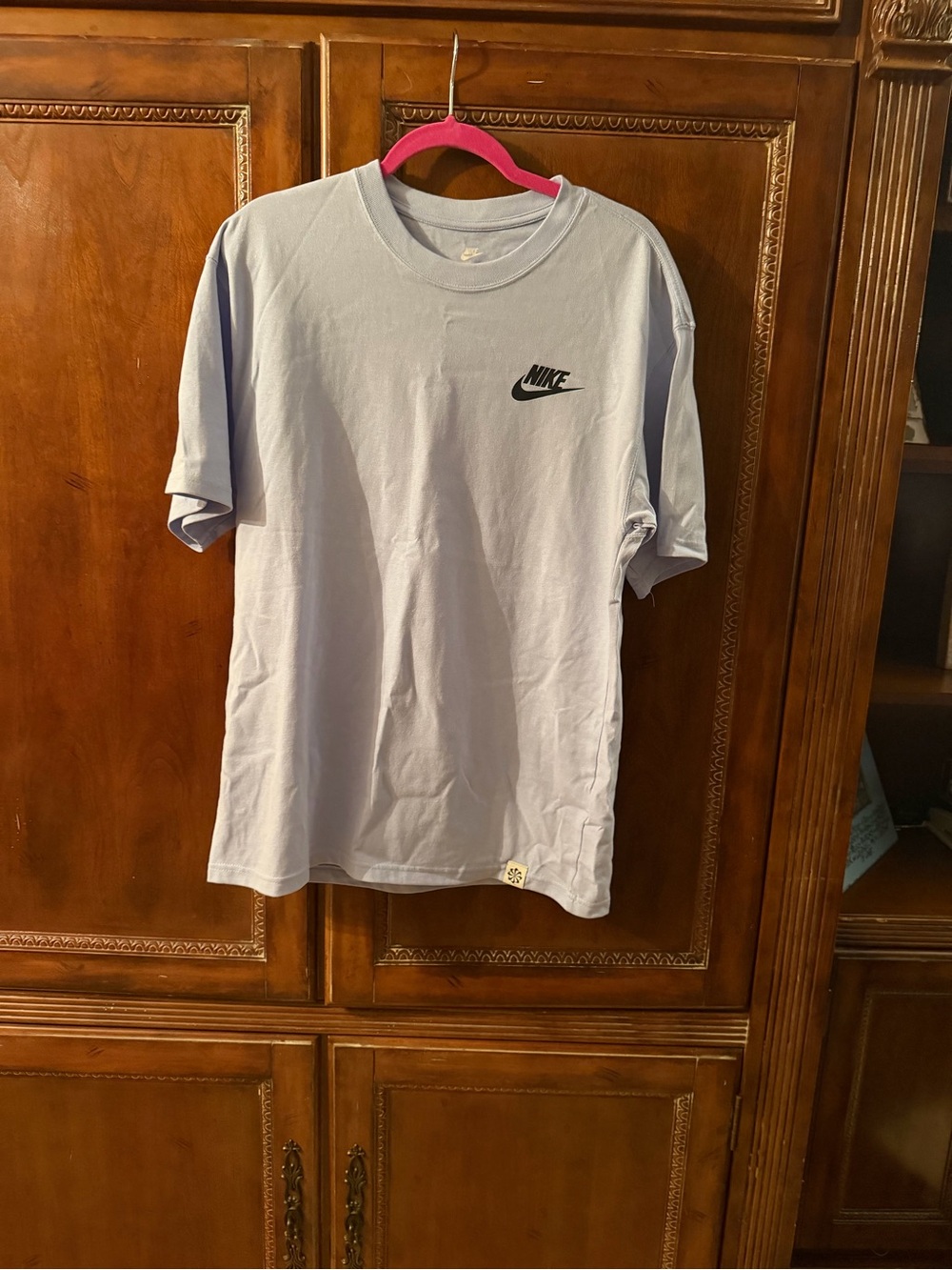 Nike Men’s Light Blue Short Sleeve Logo Tee with Black Swoosh